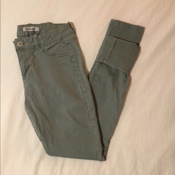Refuge Charlotte Russe Army Green Jeans Size 4 - Picture 5 of 7